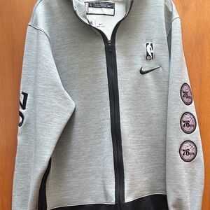 Philadelphia 76ers Sixers NBA Grey and Black Nike Hoodie